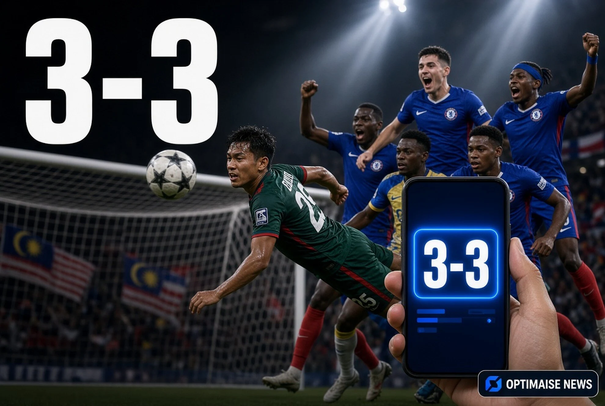 Darul Takzim FC vs Chelsea Tuntas 3-3 Usai Gol Bunuh Diri
