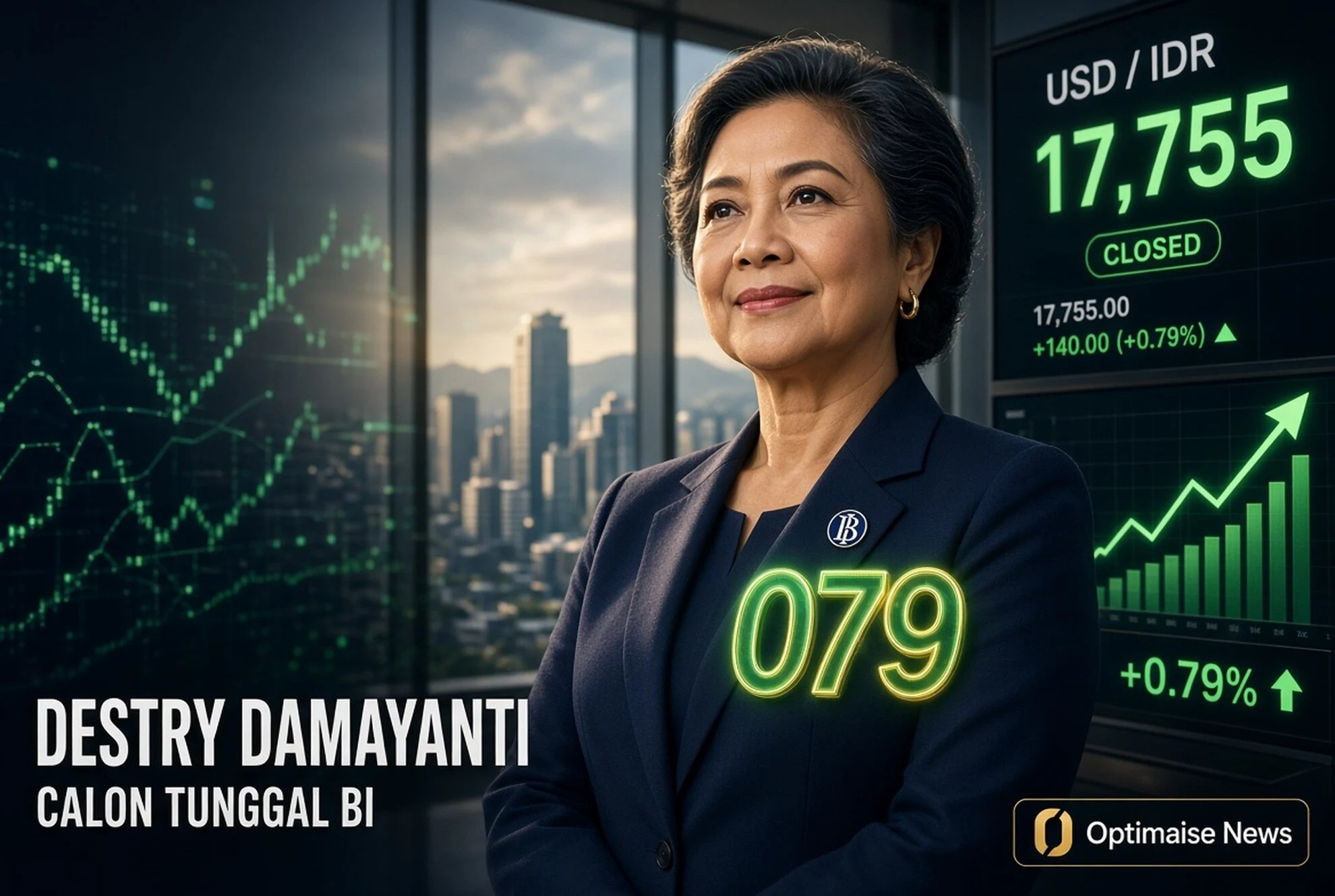 Destry Damayanti Calon Tunggal BI, Rupiah Menguat 0,79%