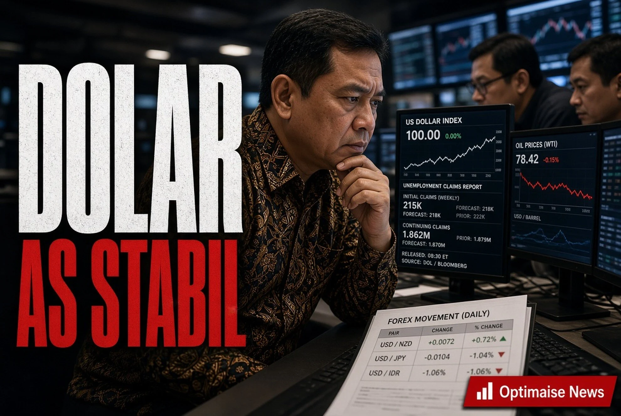 Dolar AS Stabil Menanti Data Berikutnya Jelang Klaim dan PPI