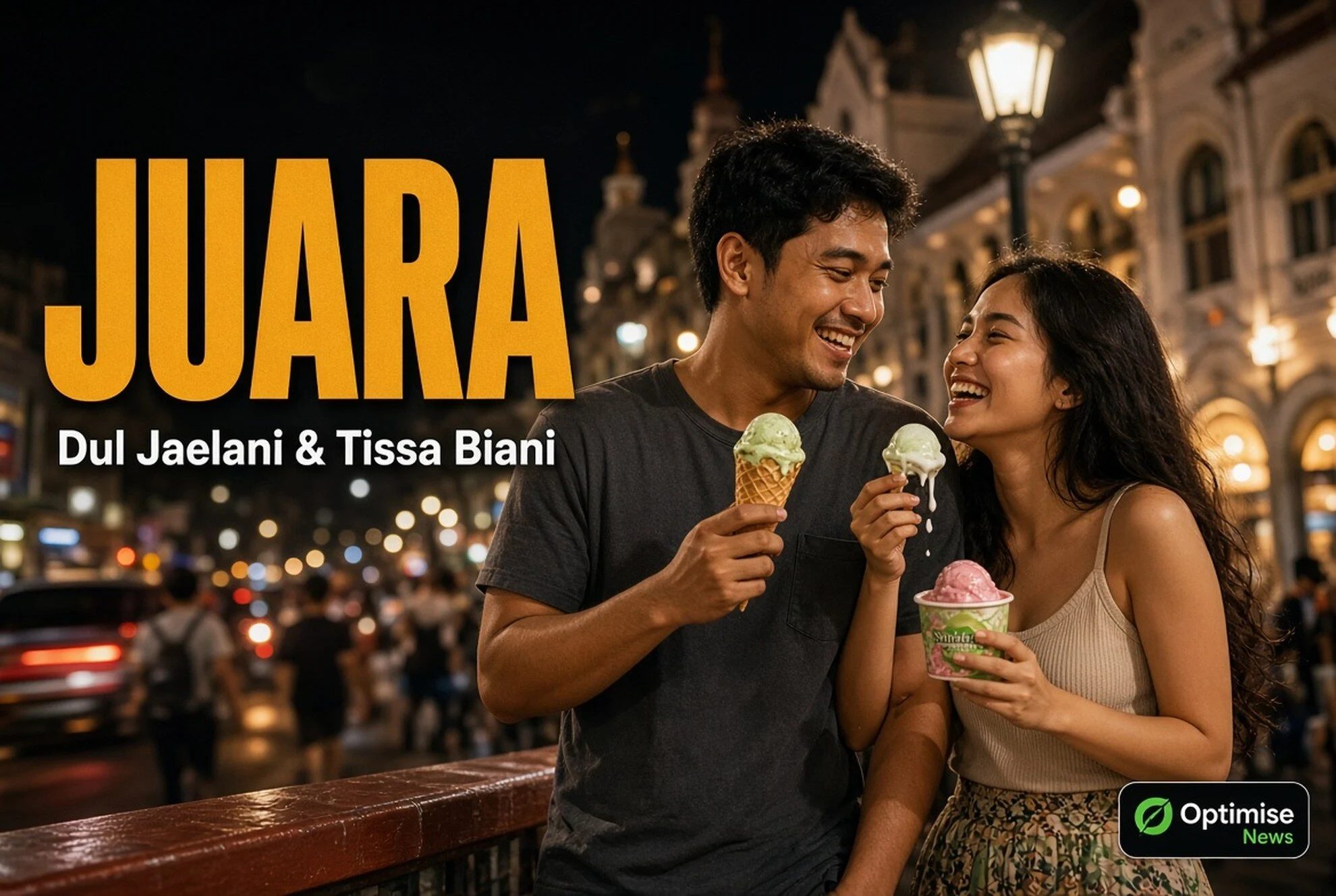 Dul Jaelani & Tissa Biani Rayakan Juara Persebaya di Surabaya