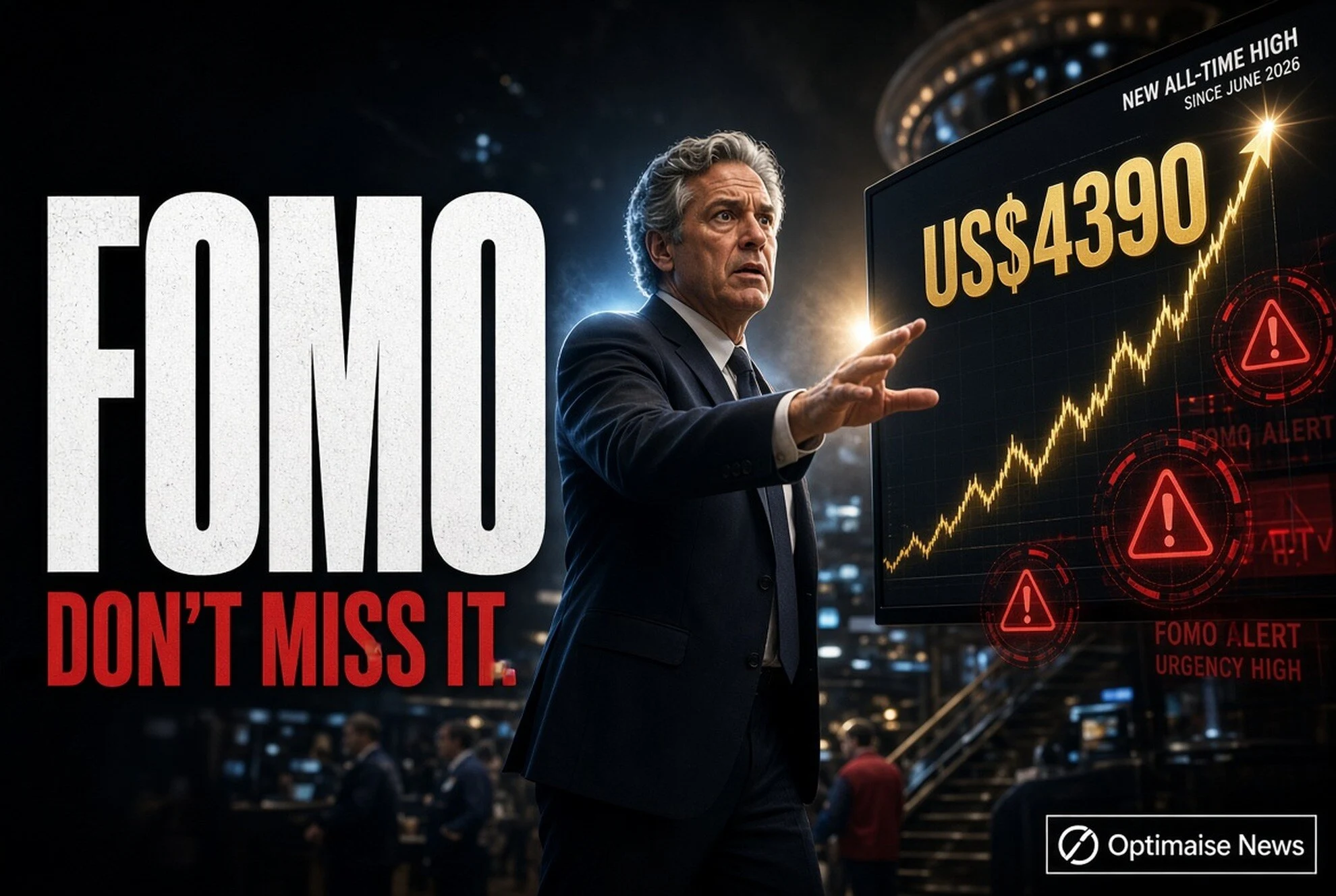 Emas Dekati US$4.390 Tertinggi 9 Minggu Sentuh Level Bullish FOMO
