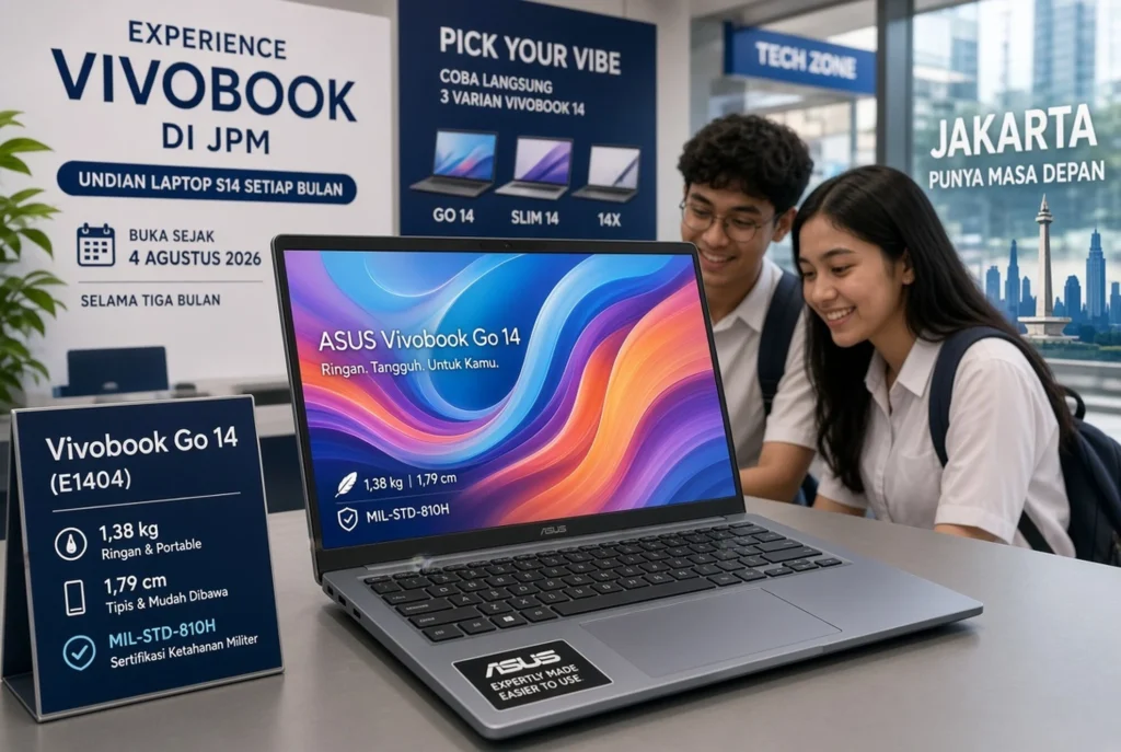 Model Vivobook Go 14 untuk Pelajar dengan Bobot Ringan