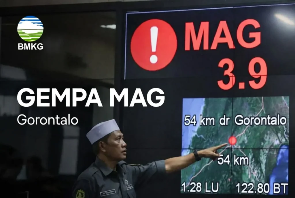 Gempa Mag 3,9 Guncang Gorontalo Utara: BMKG Sebut Pusat 54 Km Barat