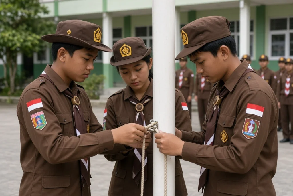 Alur pengibaran di upacara hari pramuka tanpa edaran baru
