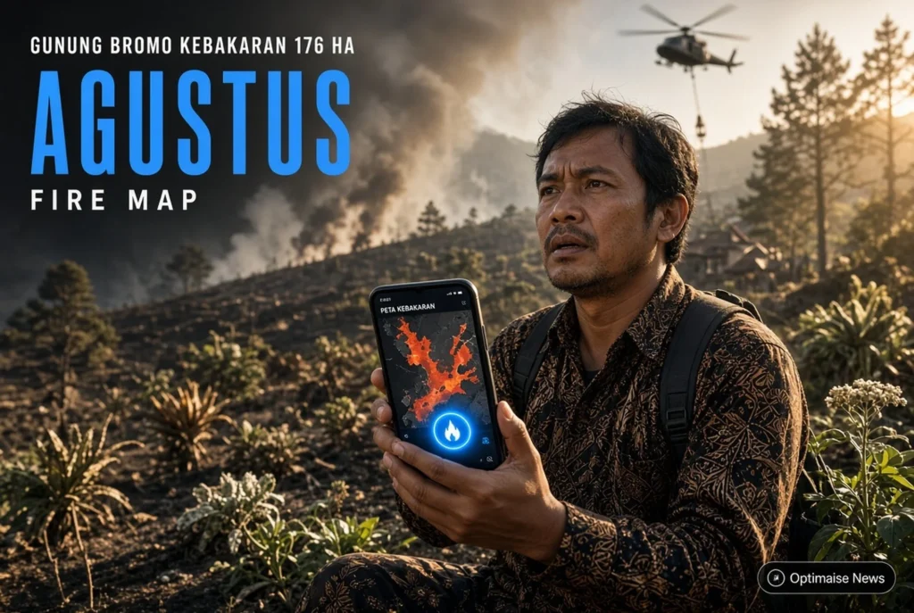 Gunung Bromo Kebakaran 176 Ha, Helikopter BNPB Turun 6 Agustus