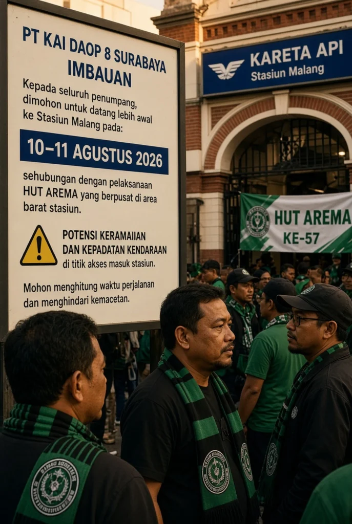 Titik Kumpul Aktivitas HUT Arema di Sekitar Stasiun Malang