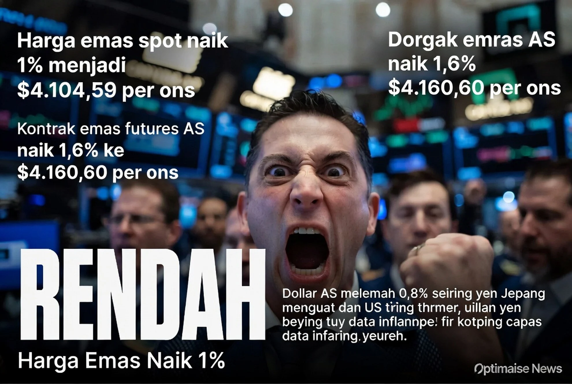 Harga Emas Naik 1 Persen karena Dolar AS Melemah dan Inflasi Rendah