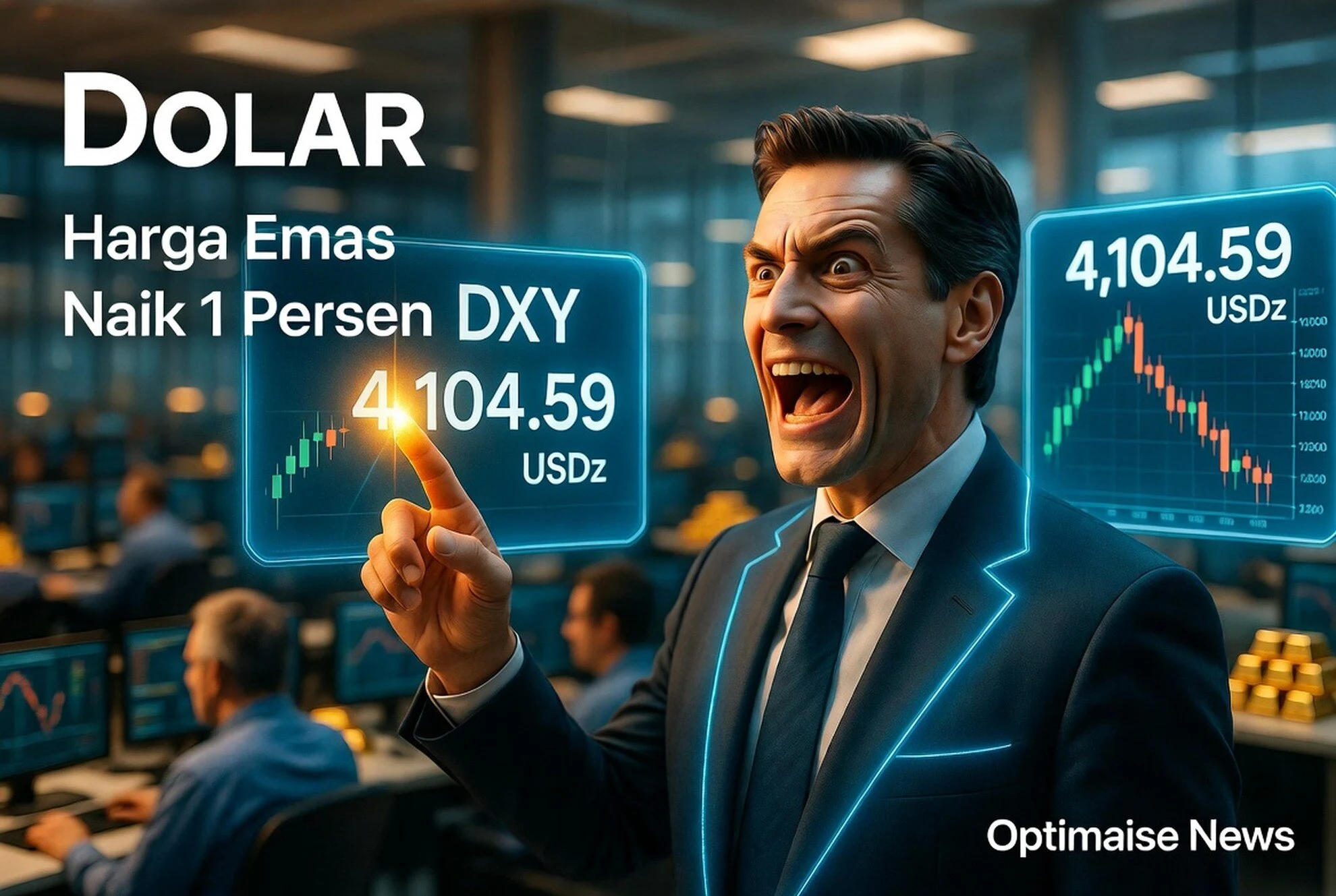 Harga Emas Naik 1 Persen ke 4.104,59 Dolar AS