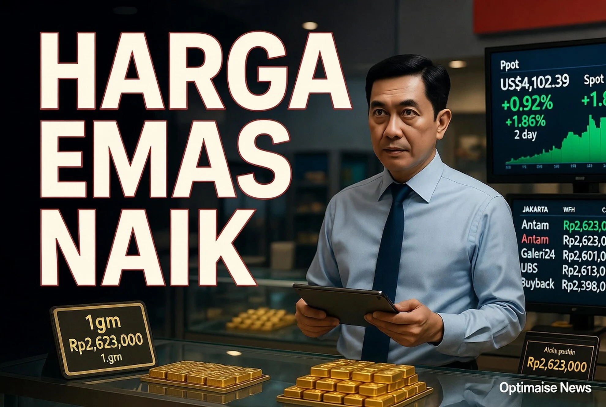 Harga Emas Naik ke US$4.102, Bandar Pasar Yakin Perang Berlangsung