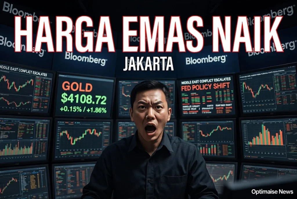 Harga Emas Naik ke US$4108,72, Geopolitik Timur Tengah Dorong Tren
