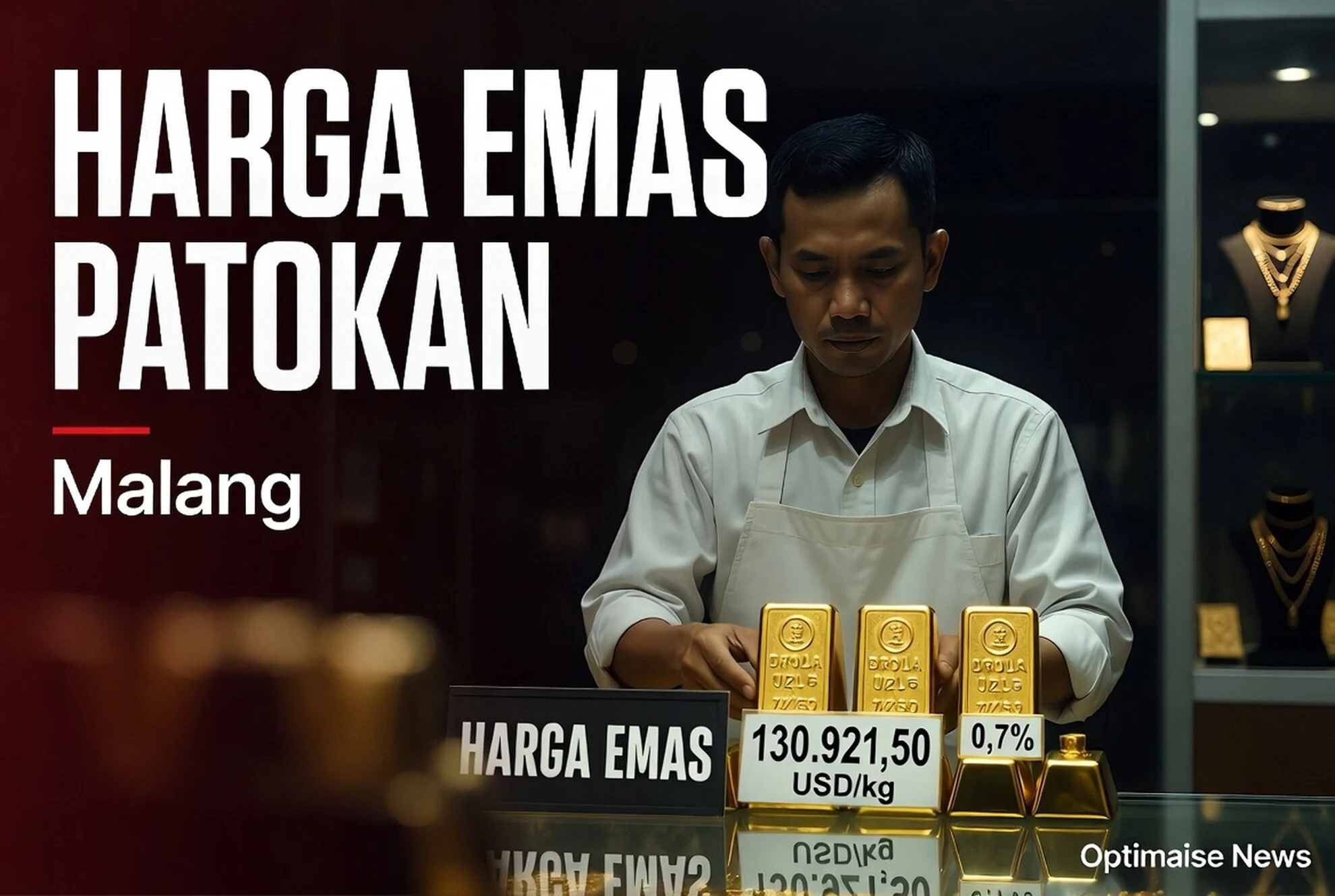 Harga Emas Patokan Melemah 0,7 Persen ke 130.921,50 Dolar AS per