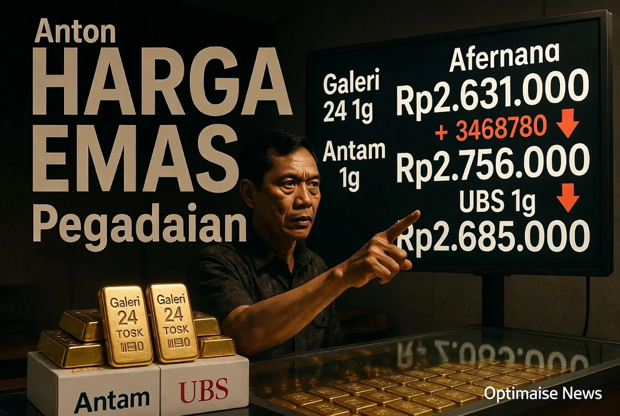 Harga Emas Pegadaian & Juta Hari Ini Rp 2,631 Juta