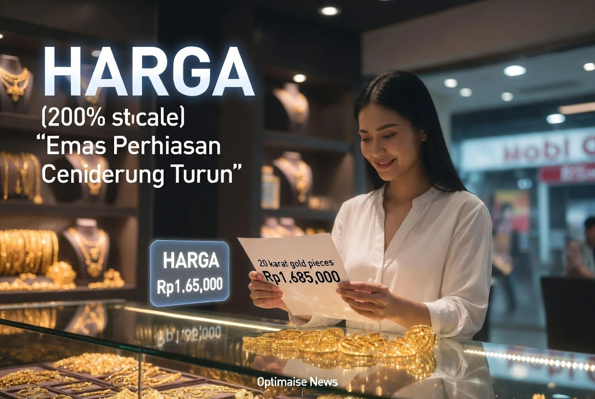 Harga Emas Perhiasan Cenderung Turun di Raja Emas Indonesia pada