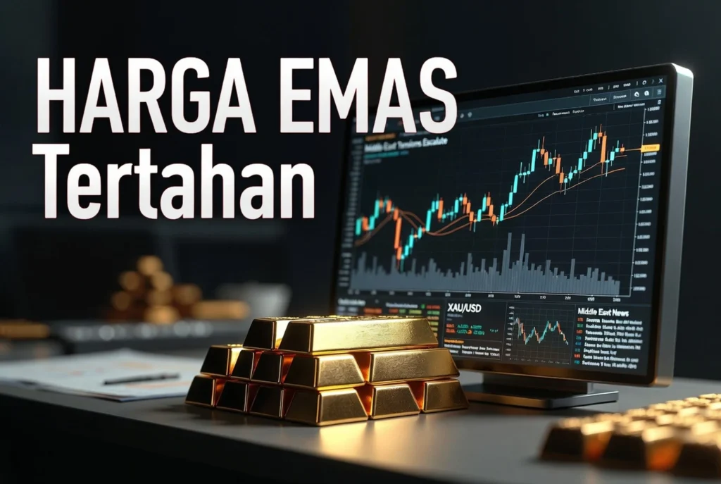 Harga Emas Tertahan Naik Meski Dolar AS