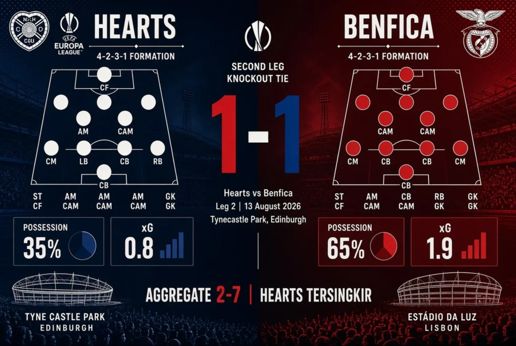 Statistik penguasaan serta xG leg kedua