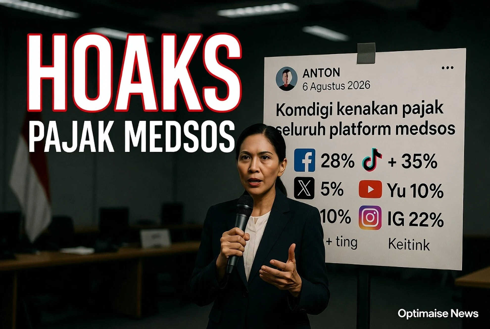 Hoaks Pajak Medsos: Angka 35% TikTok Asal Spam Judol