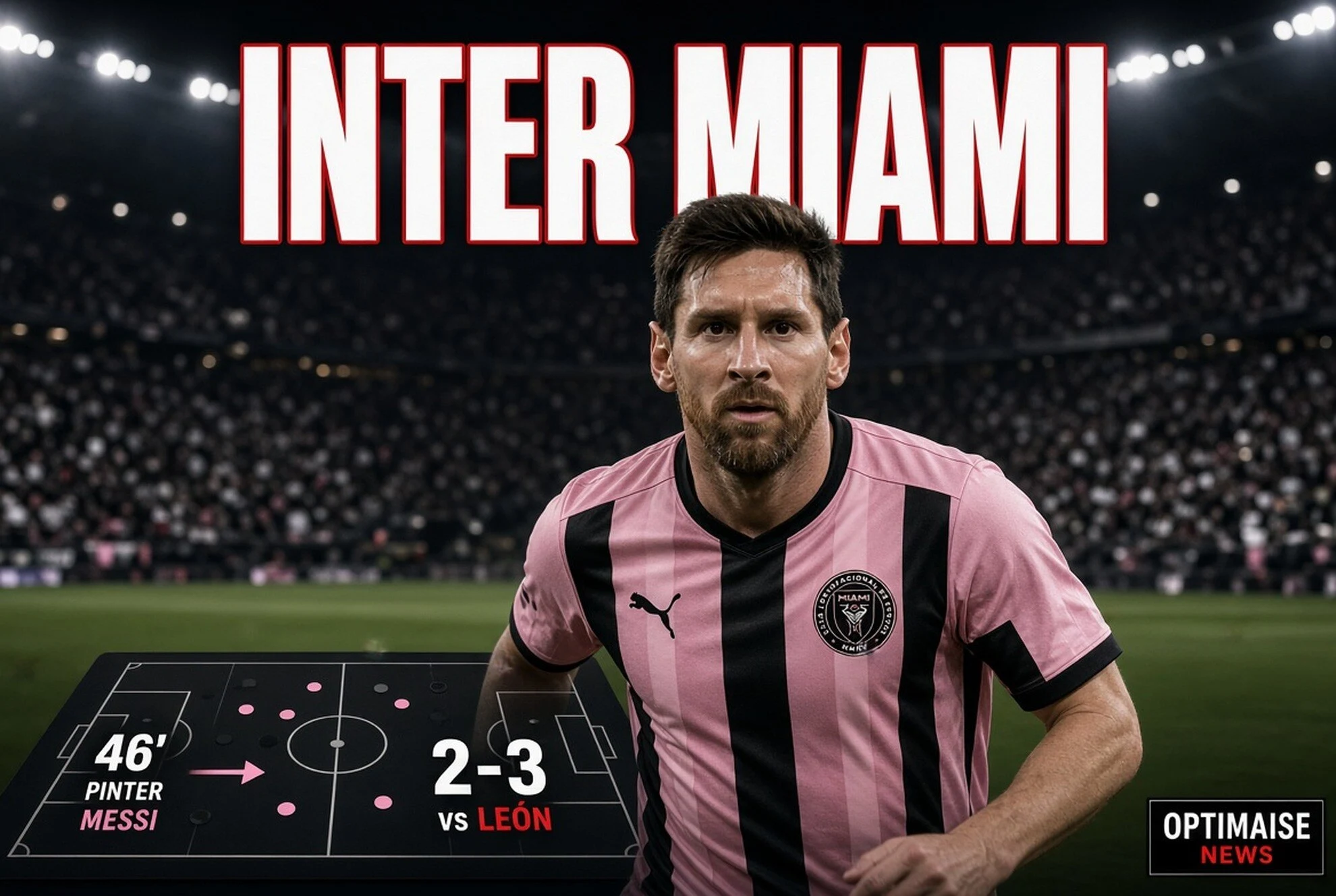 Inter Miami vs León Berakhir 2-3 Meski Dominan 58%