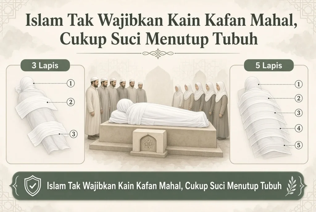 Jumlah Kain Kafan yang Tepat untuk Jenazah Perempuan, menurut jumhur
