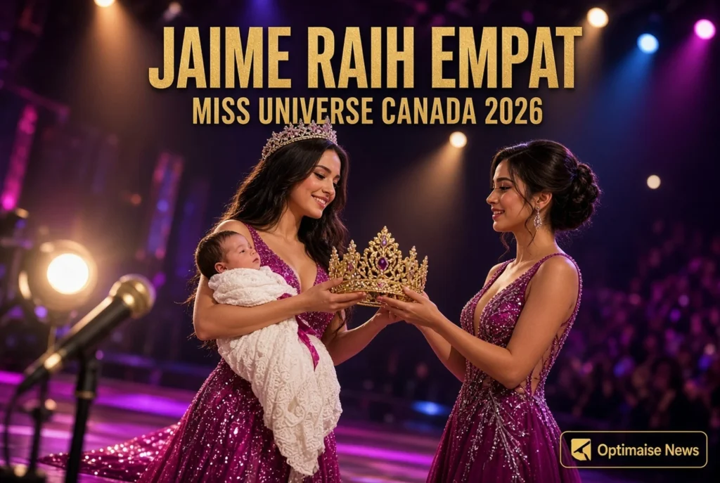 Jaime Raih Empat Gelar miss universe kanada Sambil Gendong Putri
