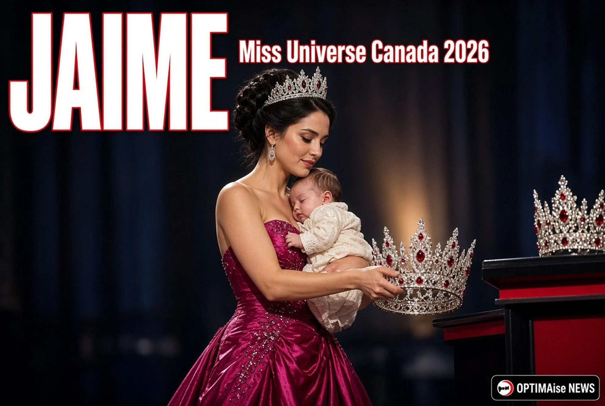 Jaime VandenBerg Cetak Sejarah Miss Universe Kanada Gendong Putri