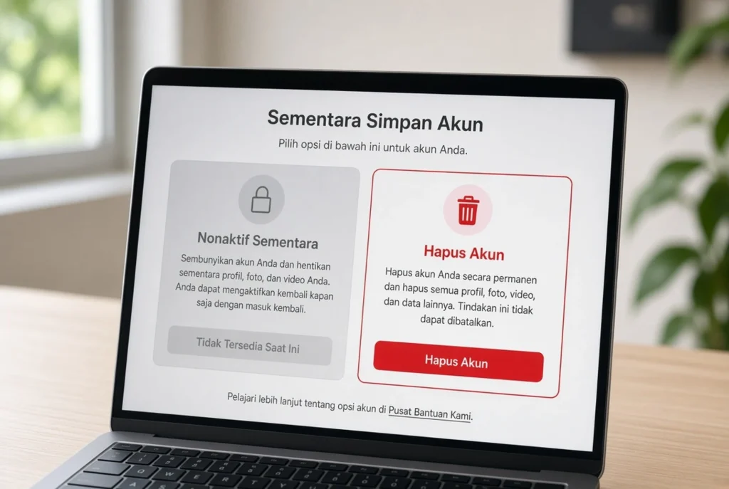 Langkah praktis nonaktif sementara lewat browser laptop
