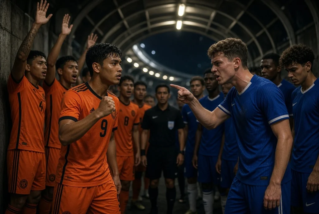 Reaksi keributan pemain yang viral di lapangan dan koridor stadion