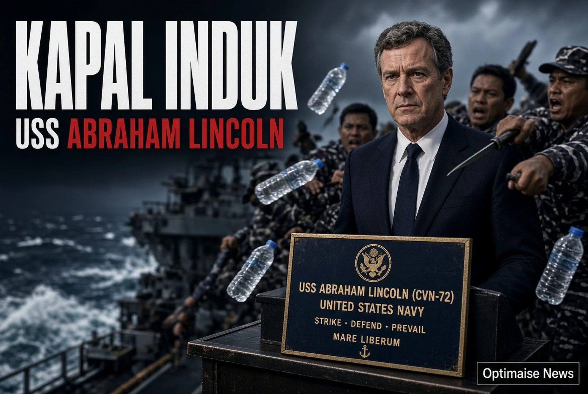 Kapal Induk USS Abraham Lincoln Alami Bentrokan Mematikan 7 Prajurit
