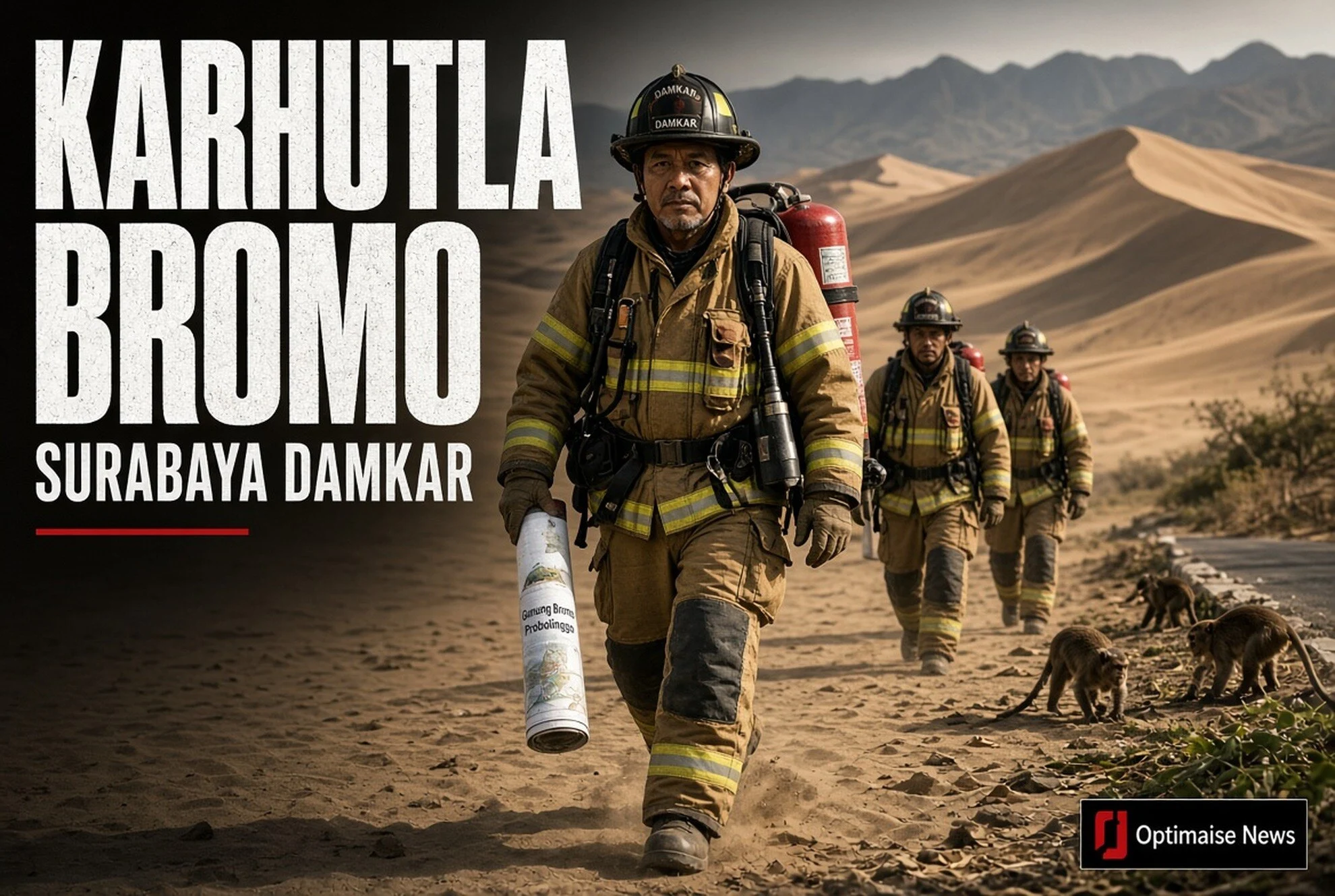 Karhutla Bromo: 5 Damkar Surabaya + Monyet Turun ke Jalan