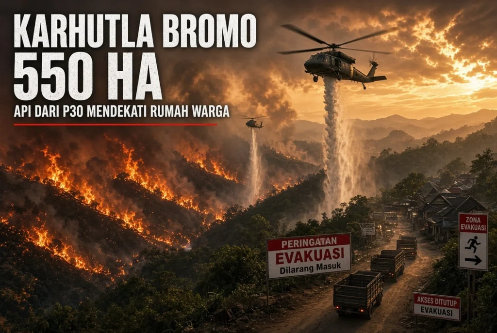 Water Bombing Helikopter dan Alat Darat yang Dikerahkan
