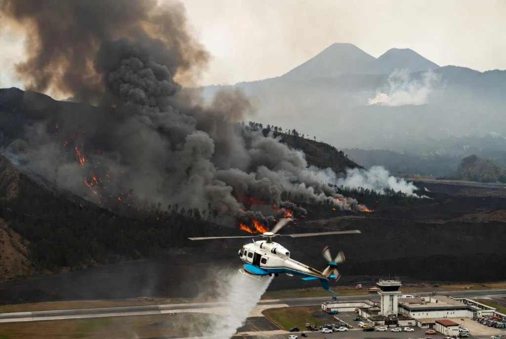 Upaya Pemadaman dengan Helikopter Air