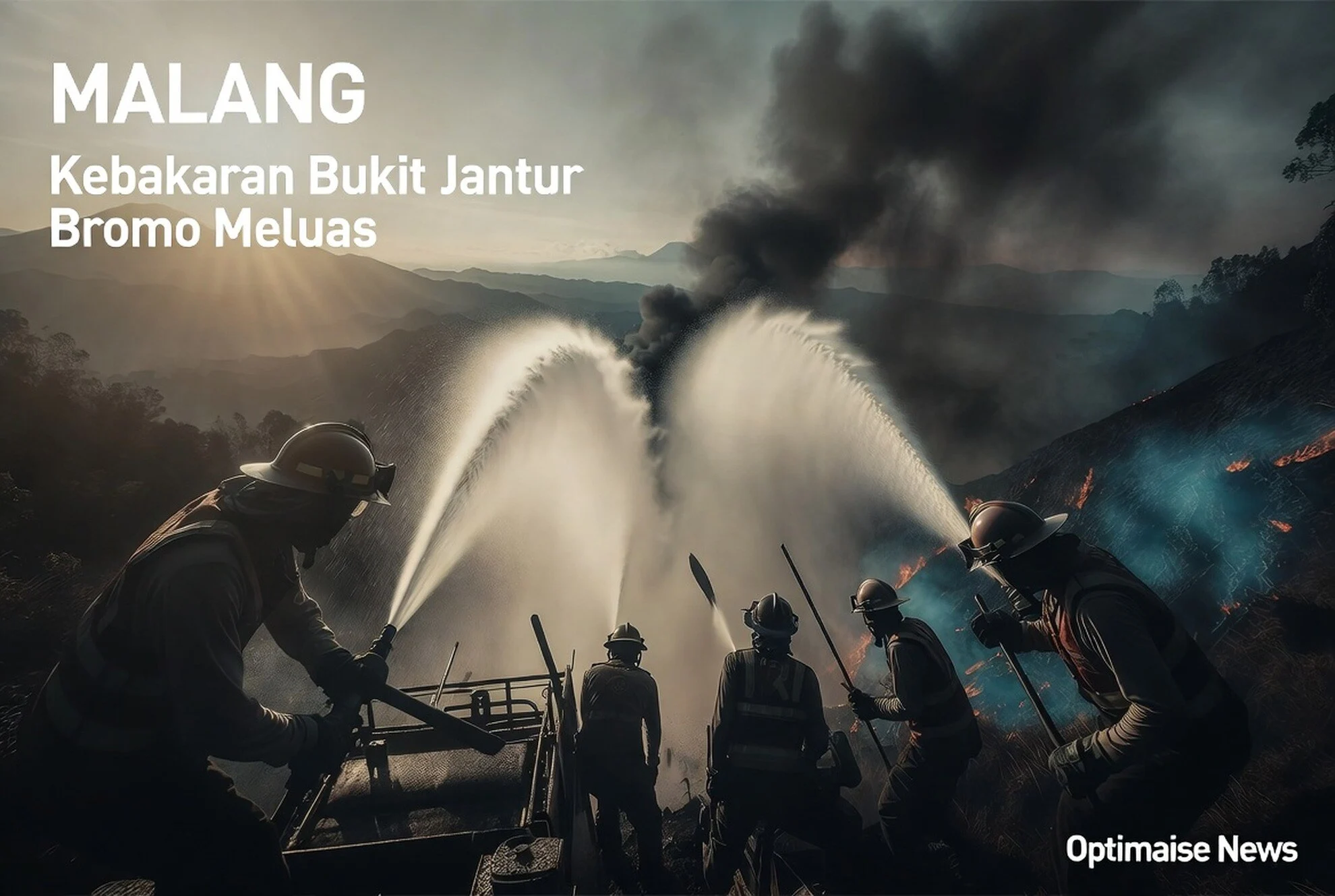 Kebakaran Bukit Jantur Bromo Meluas 10 Ha, 500 m ke Malang