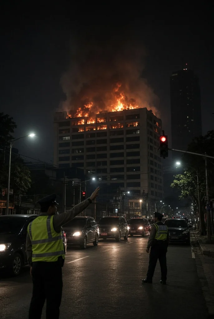 Pemadaman 5 Jam Diganggu Angin Kencang hingga Lantai 16