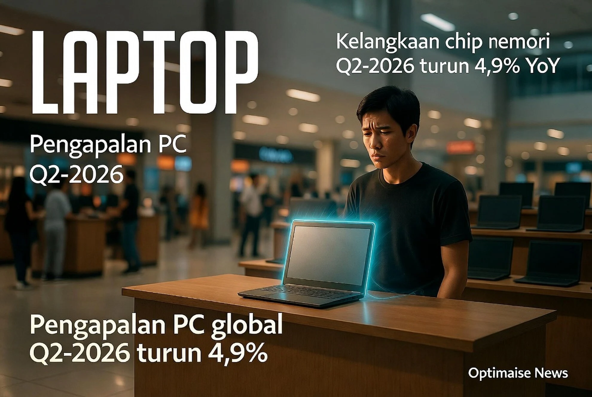 Kelangkaan Chip AI Dorong Penurunan Pengiriman Laptop Global 4,9