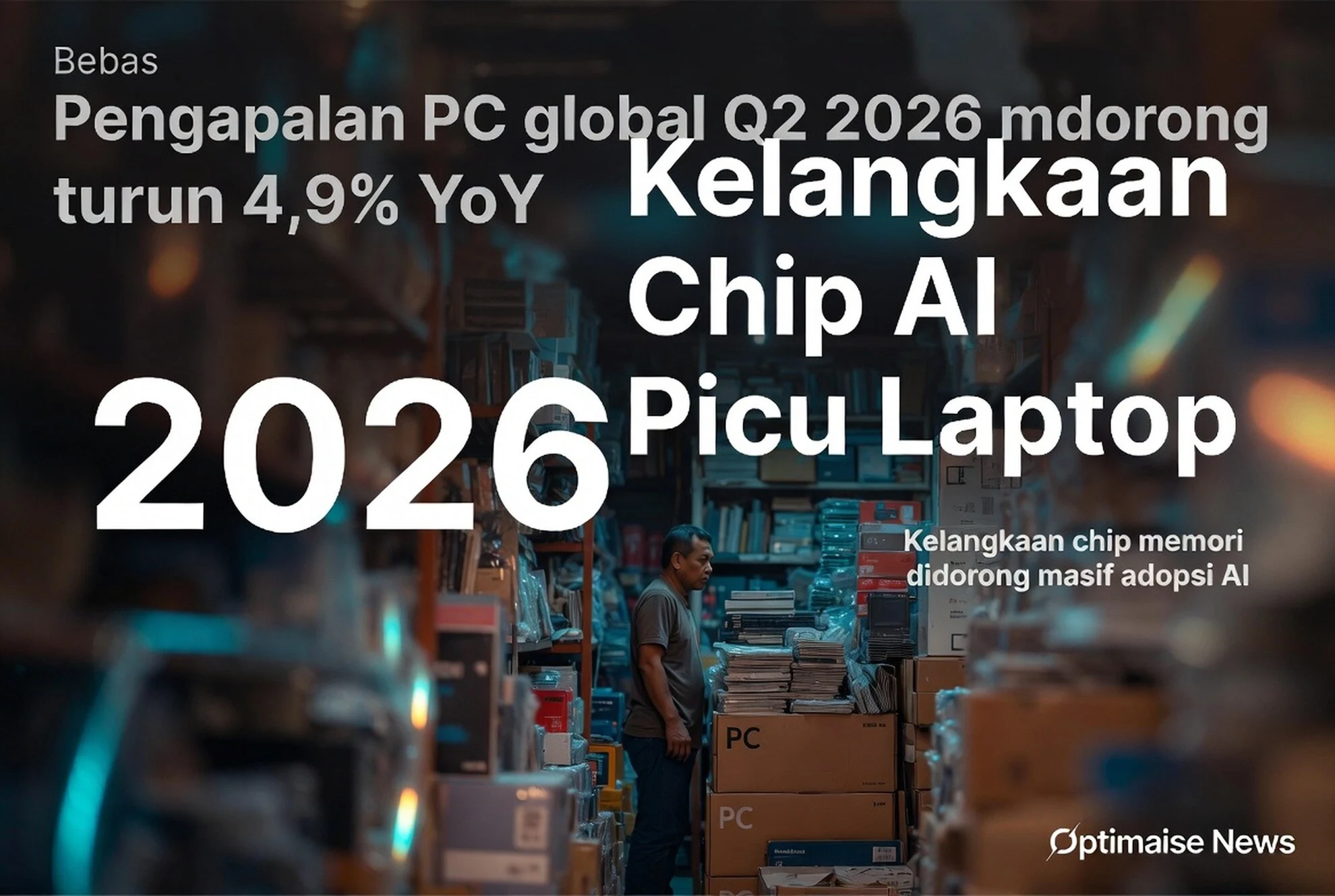 Kelangkaan Chip AI Picu Laptop Global Turun 4,9% di 2026