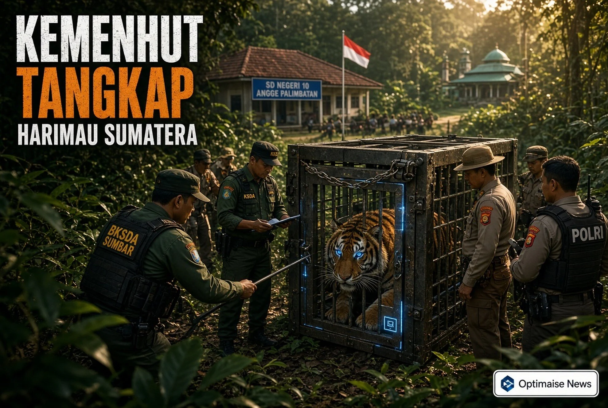 Kemenhut Tangkap Harimau Sumatera Usai Terkam Kambing Dekat SD Palupuh