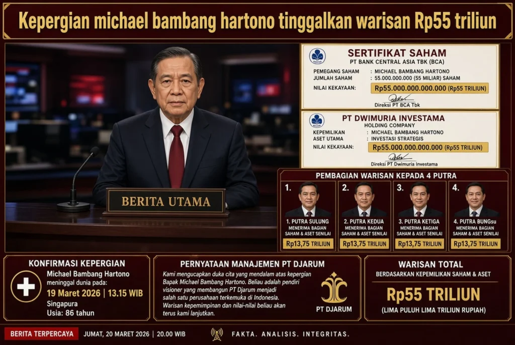 Warisan Rp55 Triliun Dibagi untuk Keempat Anak