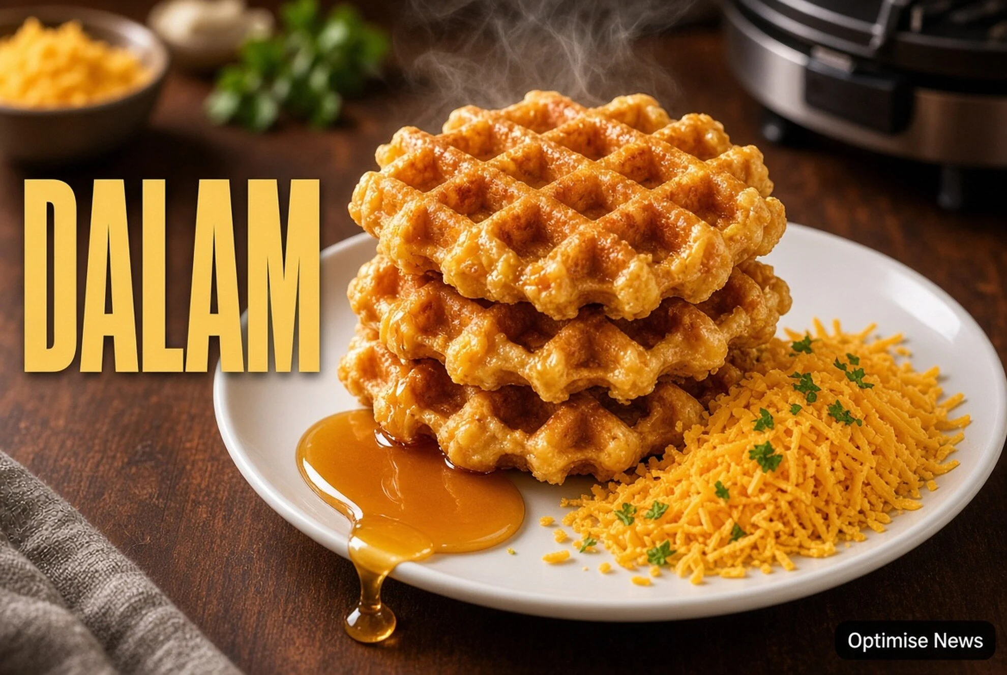 Kimpul 250g jadi Waffle Keju Renyah Luar Lembut dalam