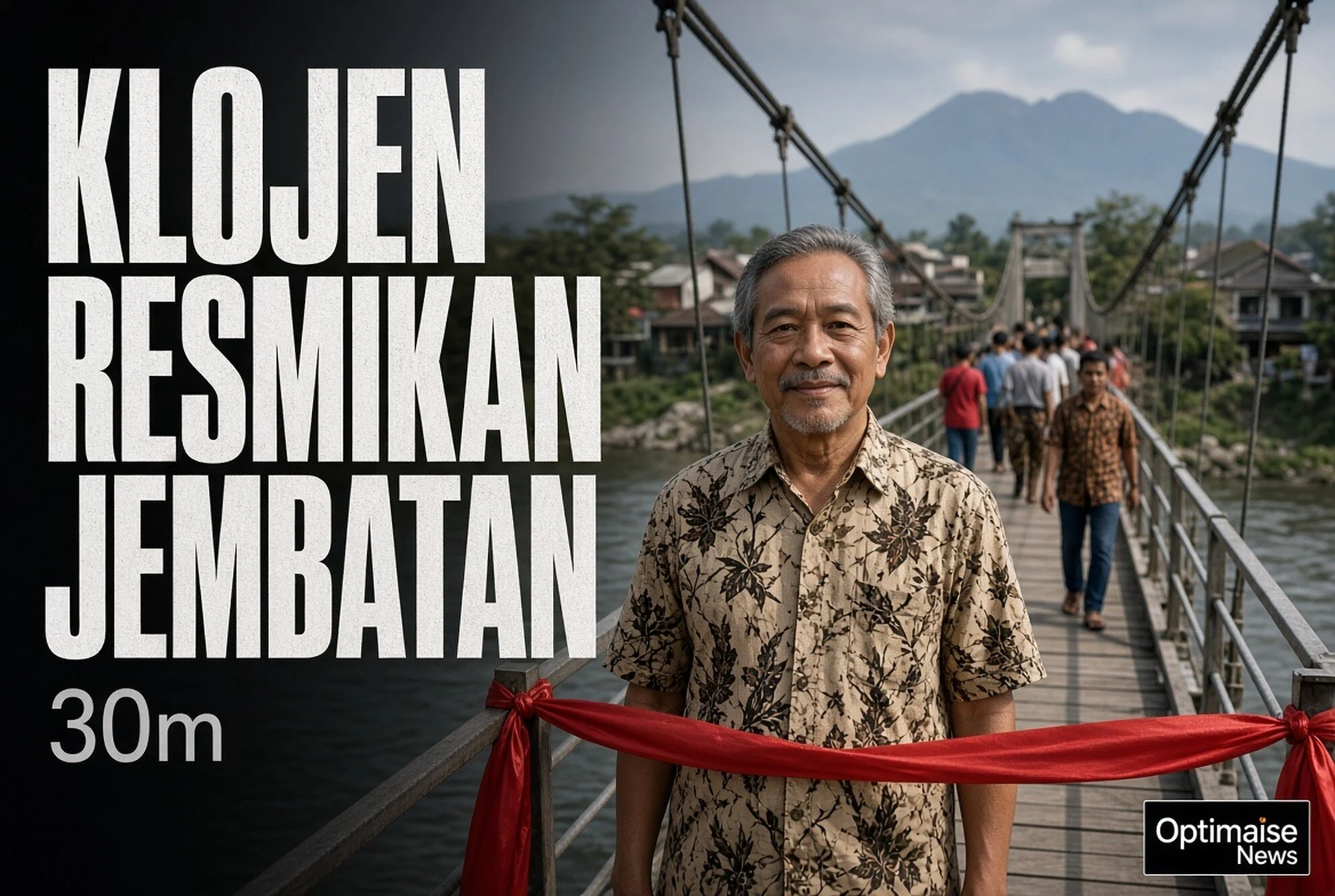 Klojen Resmikan Jembatan perintis Garuda 30 m ke Pasar Bunga