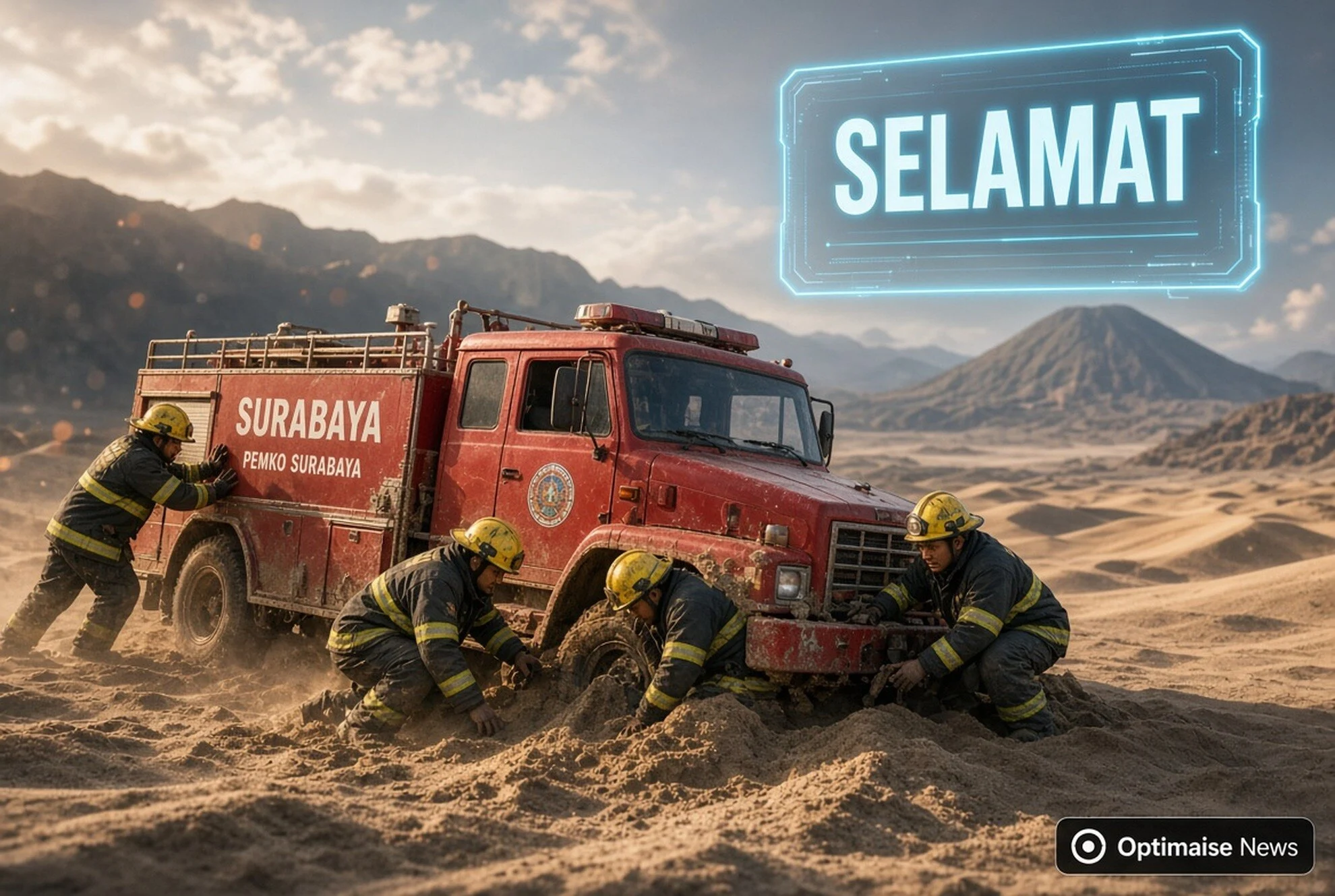 Lautan Pasir Bromo Ganjal Damkar Surabaya, Tim Pulang Selamat