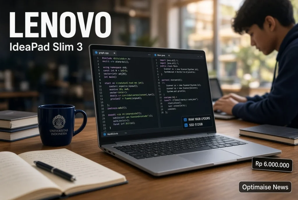 Lenovo IdeaPad Slim 3 Jadi Laptop Coding Rp6 Jutaan