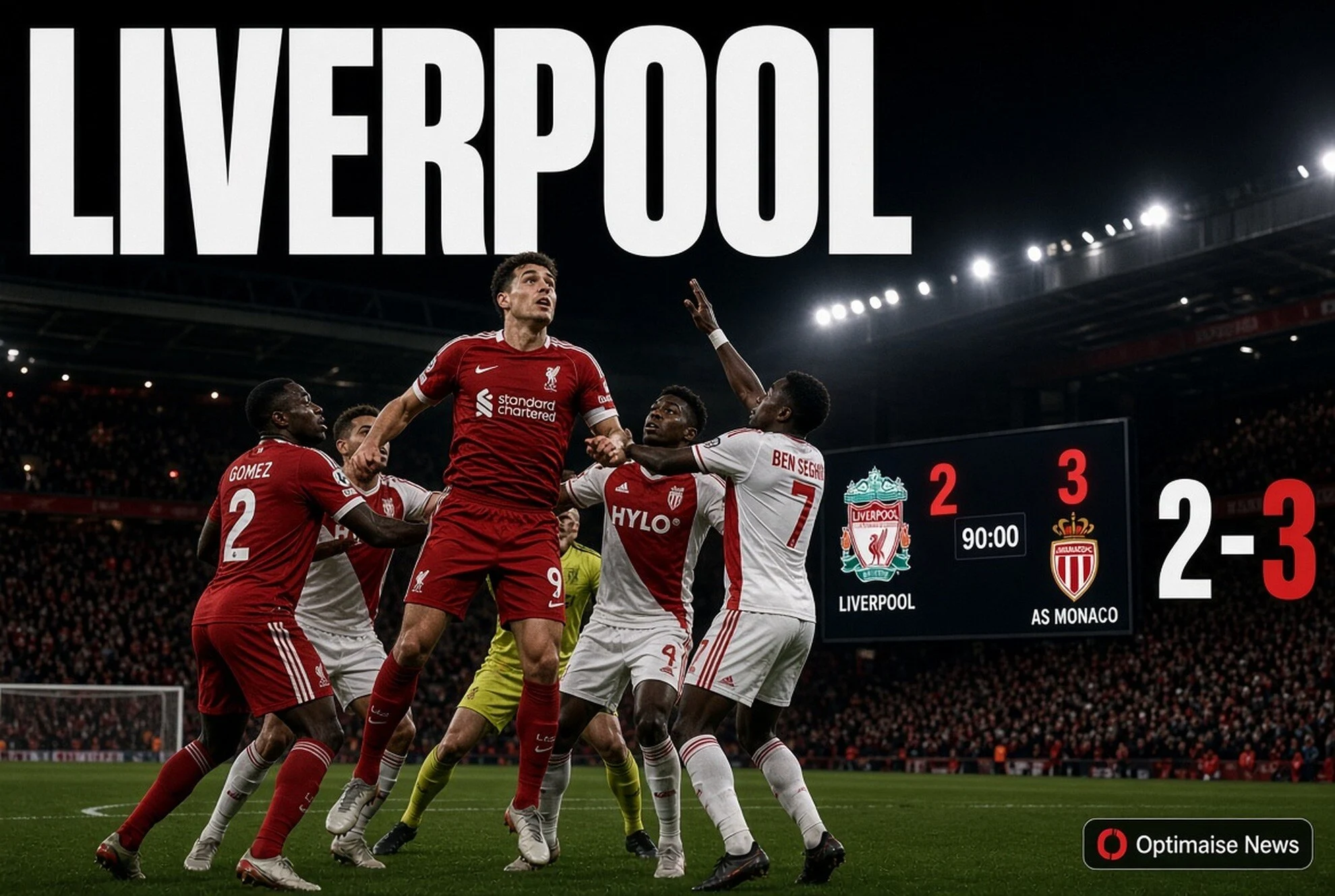 Liverpool 2-3 Monaco: Unggul Dua Gol, Iraola Kena Comeback di 2-3