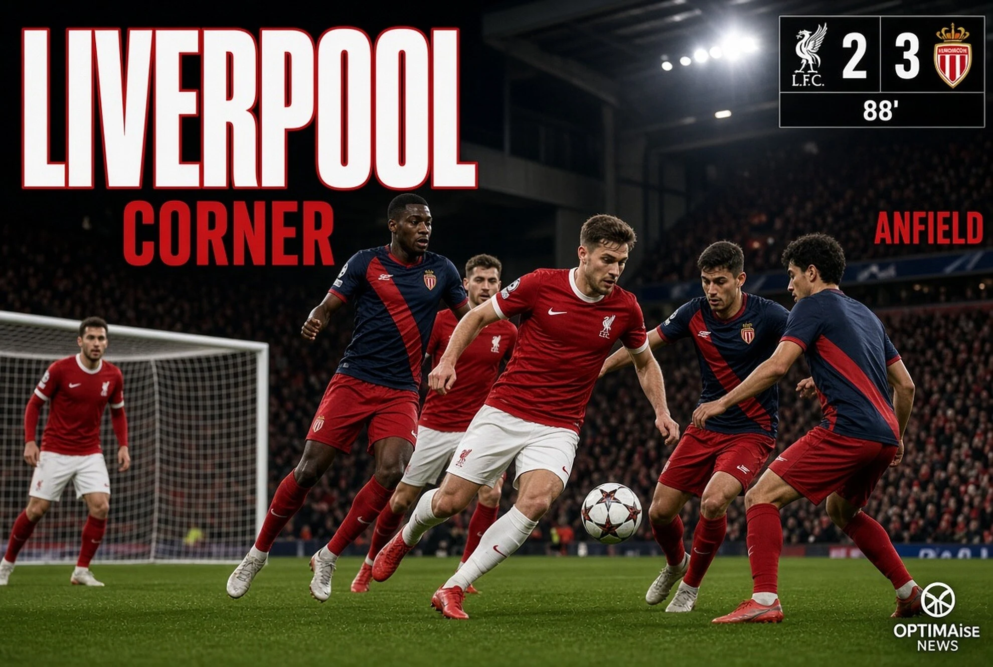 Liverpool vs Monaco 2-3: Unggul Dua Gol, Reds Kalah di Anfield