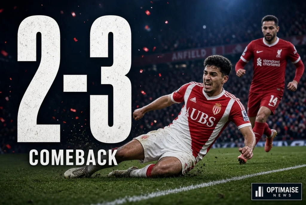 Liverpool vs Monaco Tumbang 2-3 di Anfield Usai Unggul 2-0