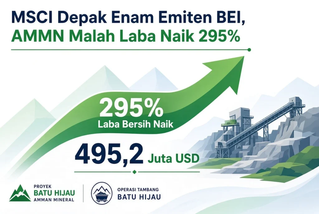 AMMN dan BREN Cetak Laba Positif Usai Penyesuaian Indeks