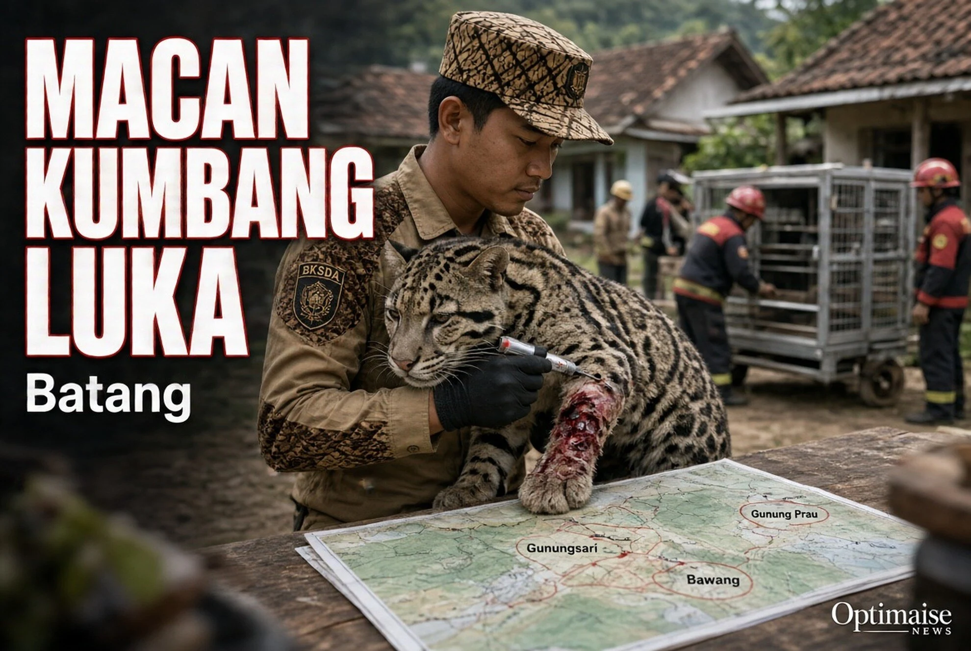 Macan Kumbang Luka Kaki Masuk Kampung Batang