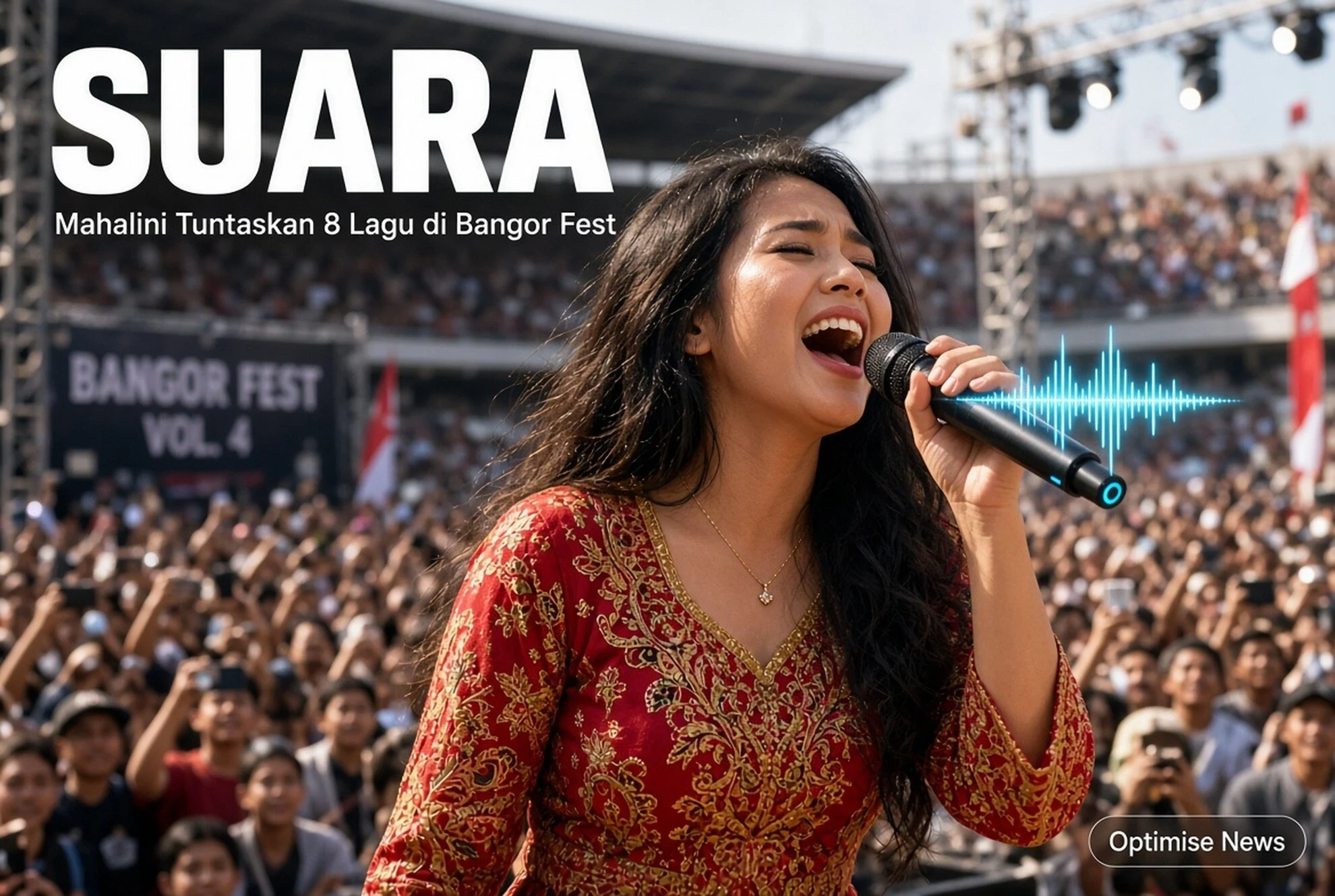 Mahalini Tuntaskan 8 Lagu di Bangor Fest Meski Sempat Hilang Suara