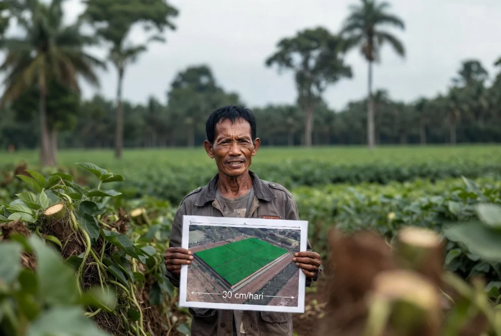 Perbandingan Laju Tumbuh dan Ketebalan Hamparan 9 Jenis
