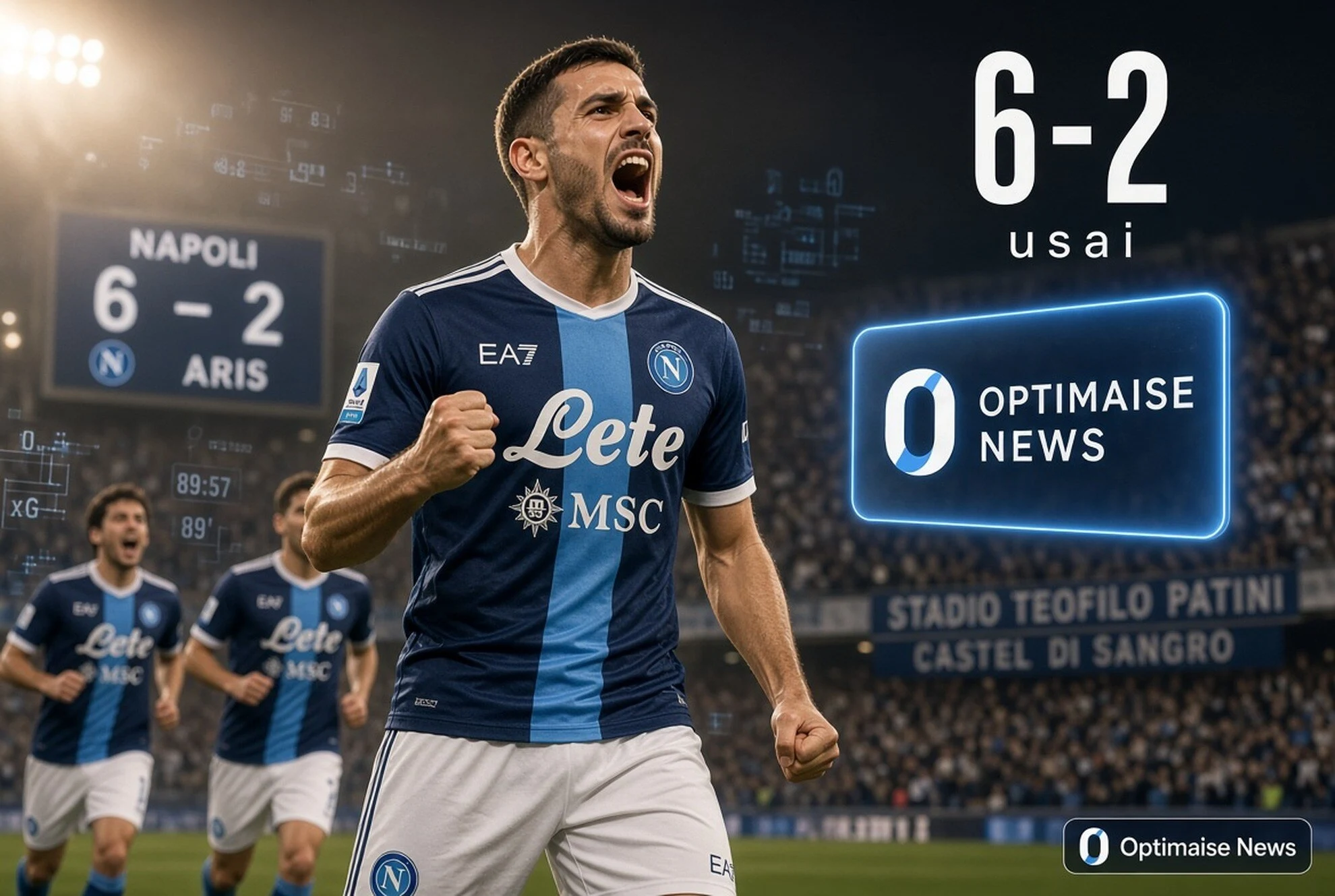 Napoli vs Aris 6-2 usai pesta substitusi di Castel di Sangro