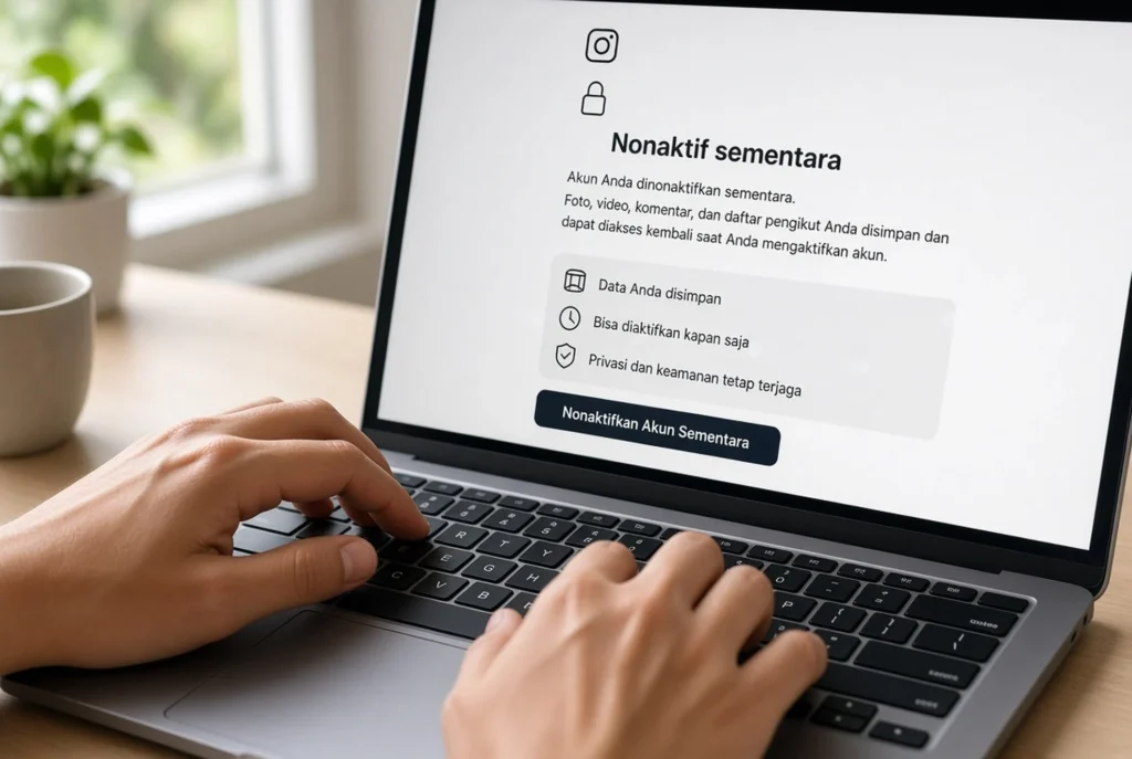 Langkah Nonaktif Sementara Akun lewat Laptop