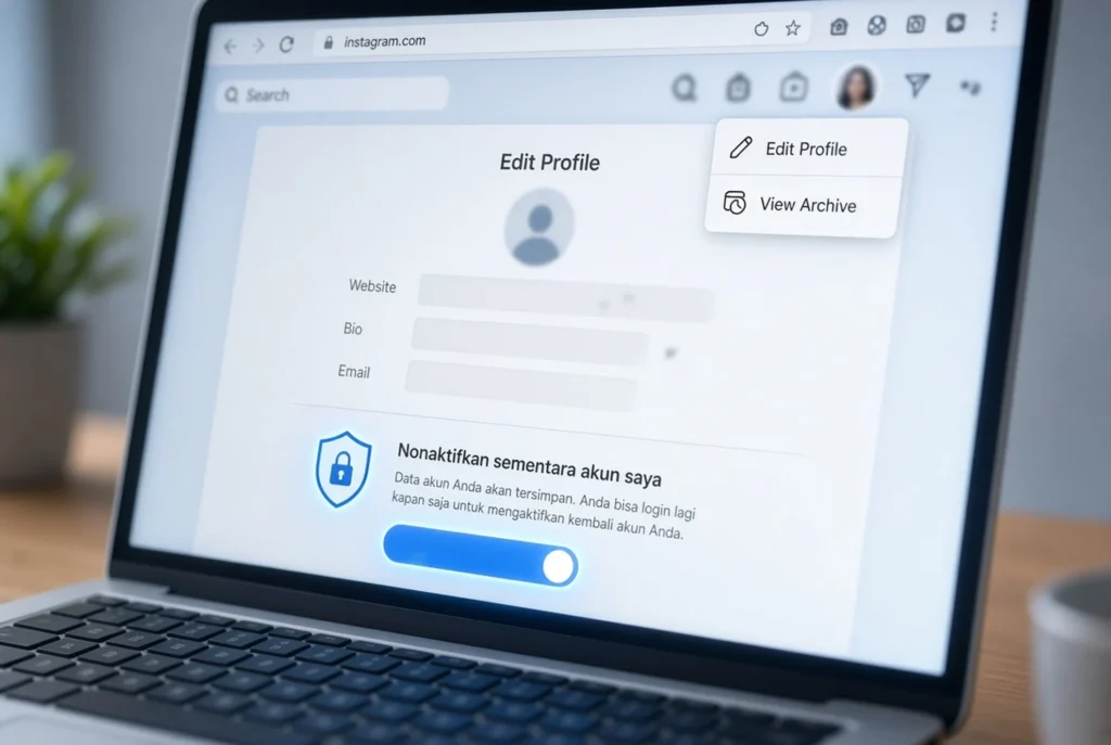Proses nonaktifkan sementara via laptop step by step
